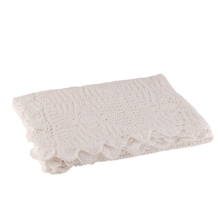 Nappe dentelle en coton blanc 200x135cm