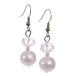 BOUCLE D'OREILLE CRIST+PERLE ROSE CL.