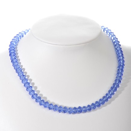 COLLIER 6X8MM CRISTAL BLEU CLAIR