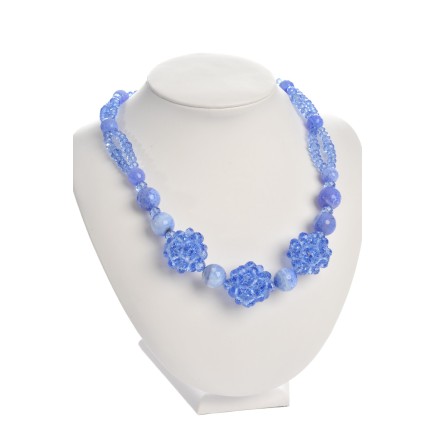 COLLIER BOULESCRISTAL BLEU CLAIR