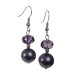 BOUCLE D'OREILLE CRISTAL+PERLE VIOLET