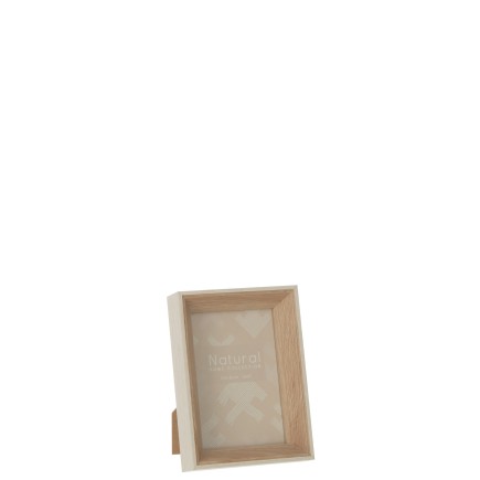 Cadre photo 10x15cm en bois beige 13.5x4x18 cm