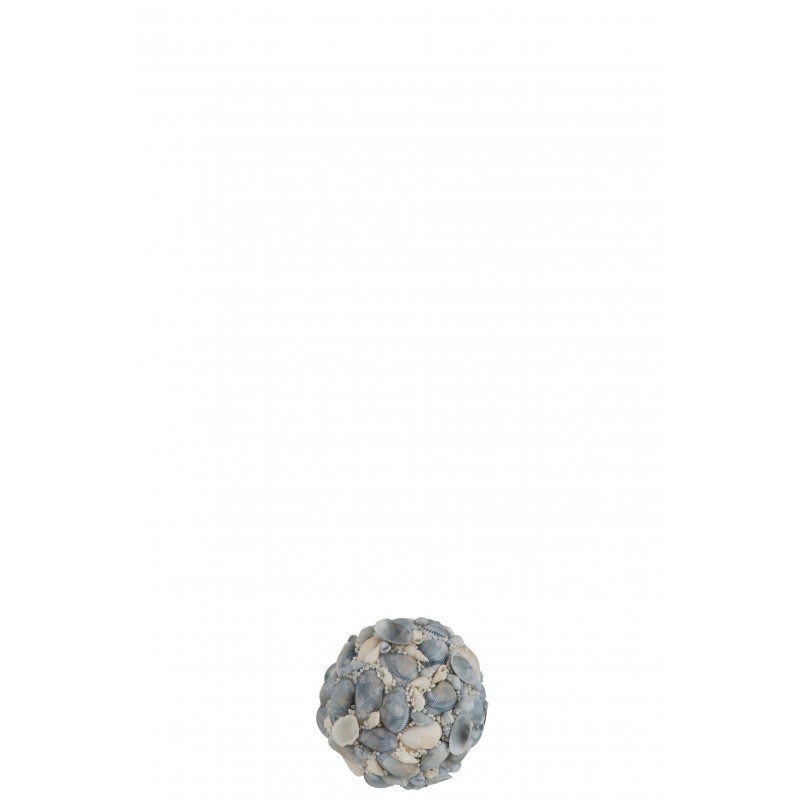 Boule de coquillage en Pierre bleu 7.5x7.5x7.5 cm