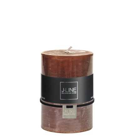 Bougie cylindrique 48H en Paraffine marron 7x7x10 cm