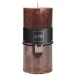 Bougie cylindrique 72H en Paraffine marron 7x7x15 cm