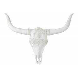 Cráneo ciervo colgante resina blanco Alt. 50 cm