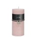 Bougie cylindrique 72H en Paraffine rose 7x7x15 cm