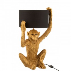 Lampe singe en résine or 35x26x58cm