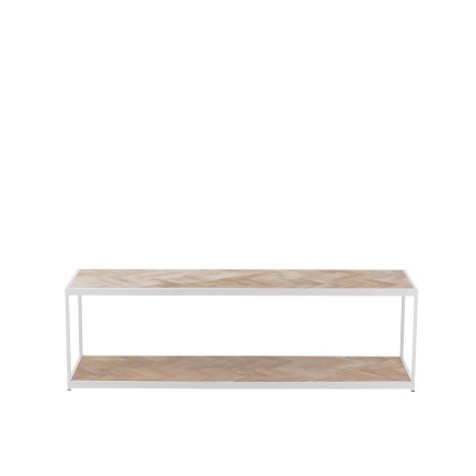 TABLE DE SALON ZIGZAG BOIS/METAL NATUREL/BLANC