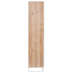 Armoire 2 portes en bois et métal blanc 95x42x186cm