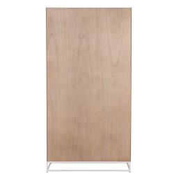 Armoire 2 portes en bois et métal blanc 95x42x186cm