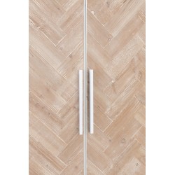 Armoire 2 portes en bois et métal blanc 95x42x186cm