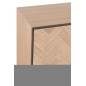 Armoire basse 2 portes à motif zigzag en bois naturel 120x38x112cm