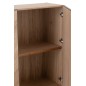 Armoire basse 2 portes à motif zigzag en bois naturel 120x38x112cm