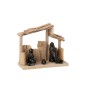 Presepe di Natale in legno marrone 24,5x10,5x21 cm