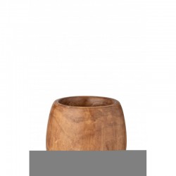 Pot en bois de paulownia brun 22x22x27cm
