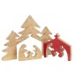 Crèche puzzle en bois de manguier rouge 55x4x40cm