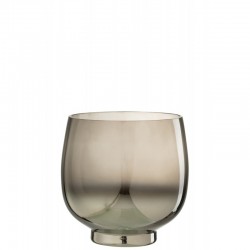 Lámpara de vidrio ahumado gris plateado redonda de 17x17x18cm