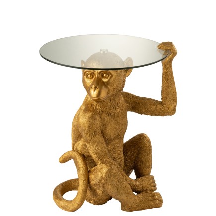 TABLE SINGE VERRE POLY OR