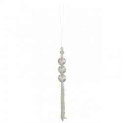 Suspension de perles en plastique blanc 2x2x26 cm