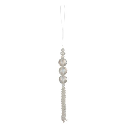 Suspension de perles en plastique blanc 2x2x26 cm