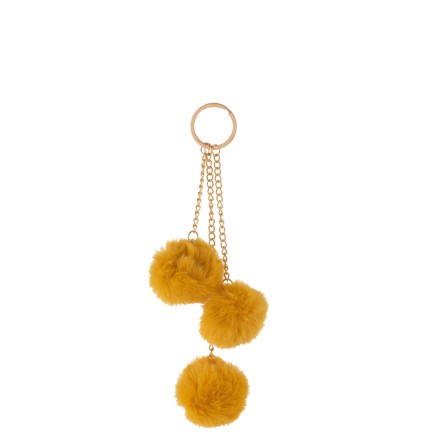 Porte clé pompon ocre