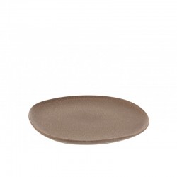 Plato de cerámica marrón de 21 cm de diámetro