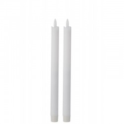 Boite de 2 bougies en Paraffine blanc 5.5x2.5x29.5 cm