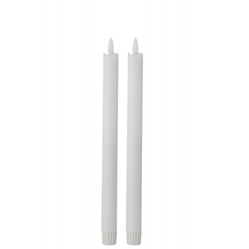 Boite de 2 bougies en Paraffine blanc 5.5x2.5x29.5 cm