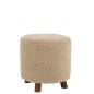 Pouf sur pied en polyester beige 42x42x41cm