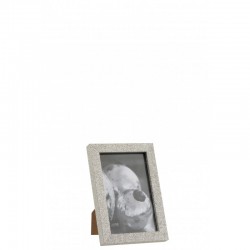 Marco de fotos de 12*17cm con purpurina de madera y plata para foto de 10*15cm