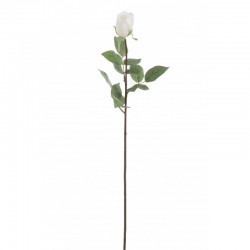 Rose artificielle fermée en plastique blanc 12.5x12.5x74 cm