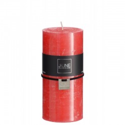 Bougie cylindrique 70H en Paraffine rouge 7x7x15 cm