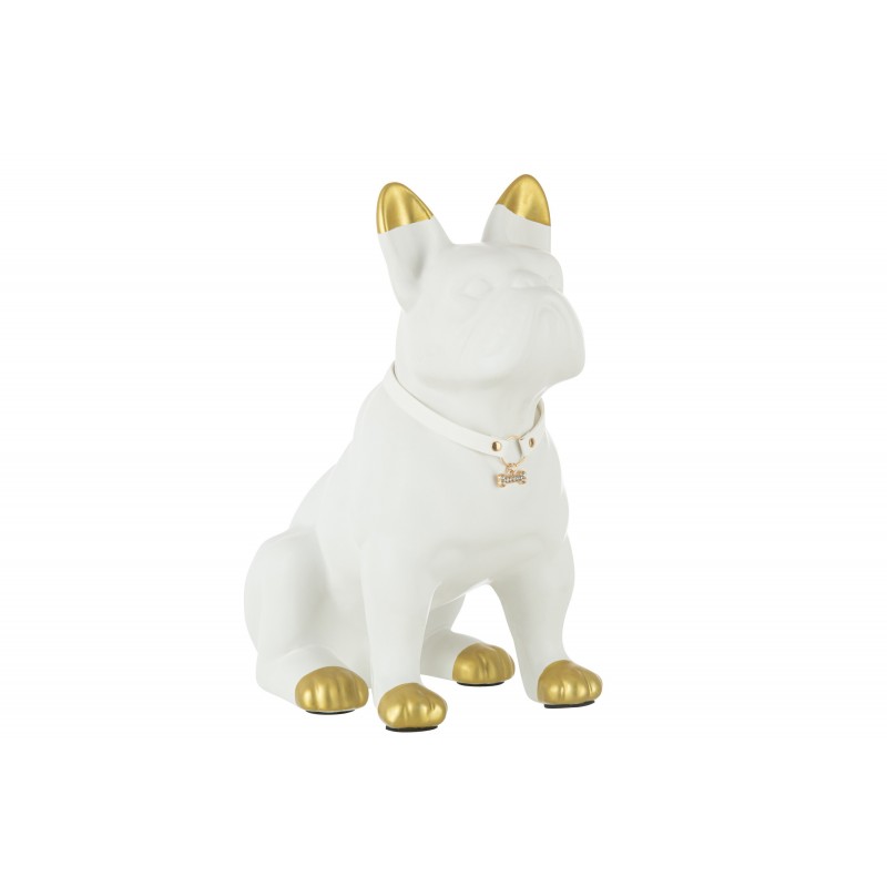 Perro de cerámica blanco 26.5x15.5x32 cm