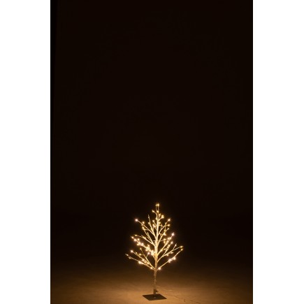 Albero spoglio con luci a led in metallo argento 34x30x59 cm