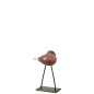 Oiseau sur socle en verre rose 15x8.5x23 cm