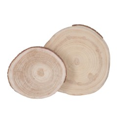 Rondelle de paulownia en bois naturel 25x25x3.5 cm