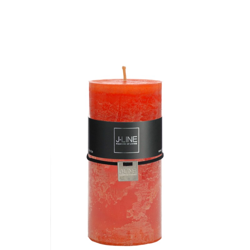 Bougie cylindrique 72H en Paraffine orange 7x7x15 cm