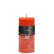 Bougie cylindrique 72H en Paraffine orange 7x7x15 cm