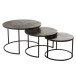 Set de 3 tables gigognes en aluminium noir 75.5x75.5x40 cm