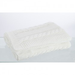 Plaid en textil blanco de 130x180x3 cm