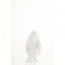 Lámpara de pingüino de resina blanco 18,5x18,5x35cm