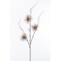 Branche d’oursin 3 fleurs en plastique marron 12x12x86 cm