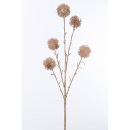 Branche d’echinops en plastique rose 4x9x62 cm