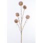 Branche d’echinops en plastique rose 4x9x62 cm