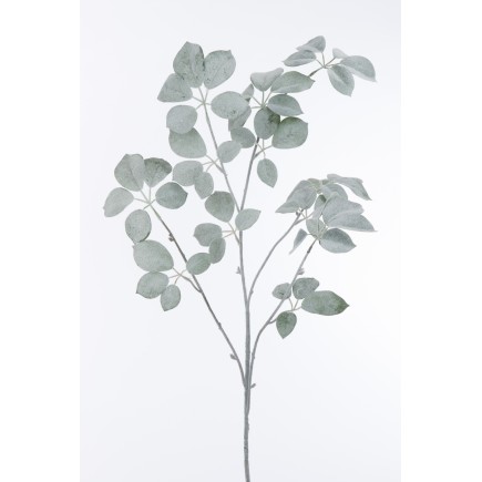 Branche de schefflera floquée en plastique vert 4x35x120 cm