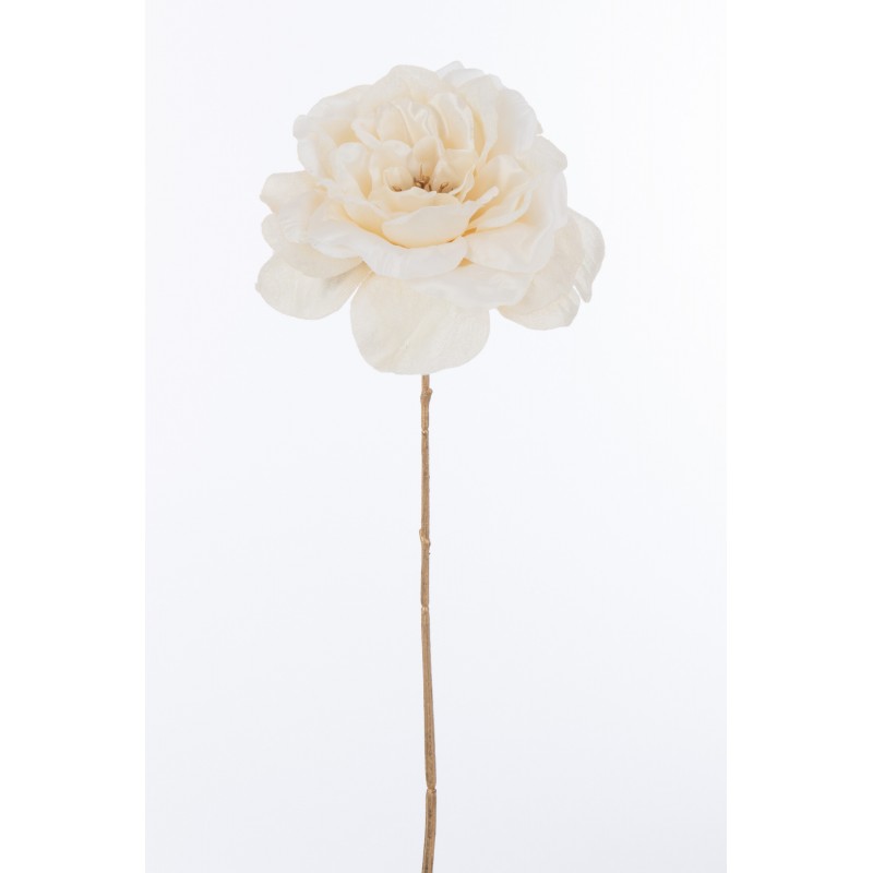 Rosa artificial de plástico crema de 13x13x58 cm