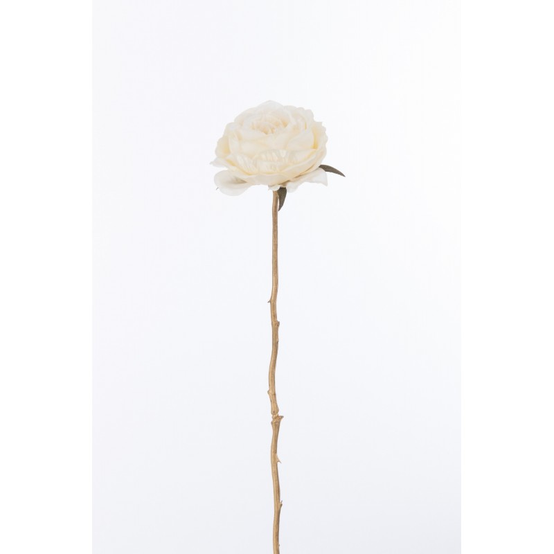 Rosa artificial de plástico crema de 8x8x56 cm