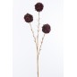 Branche 3 fleurs en plastique rouge 5x12x66 cm