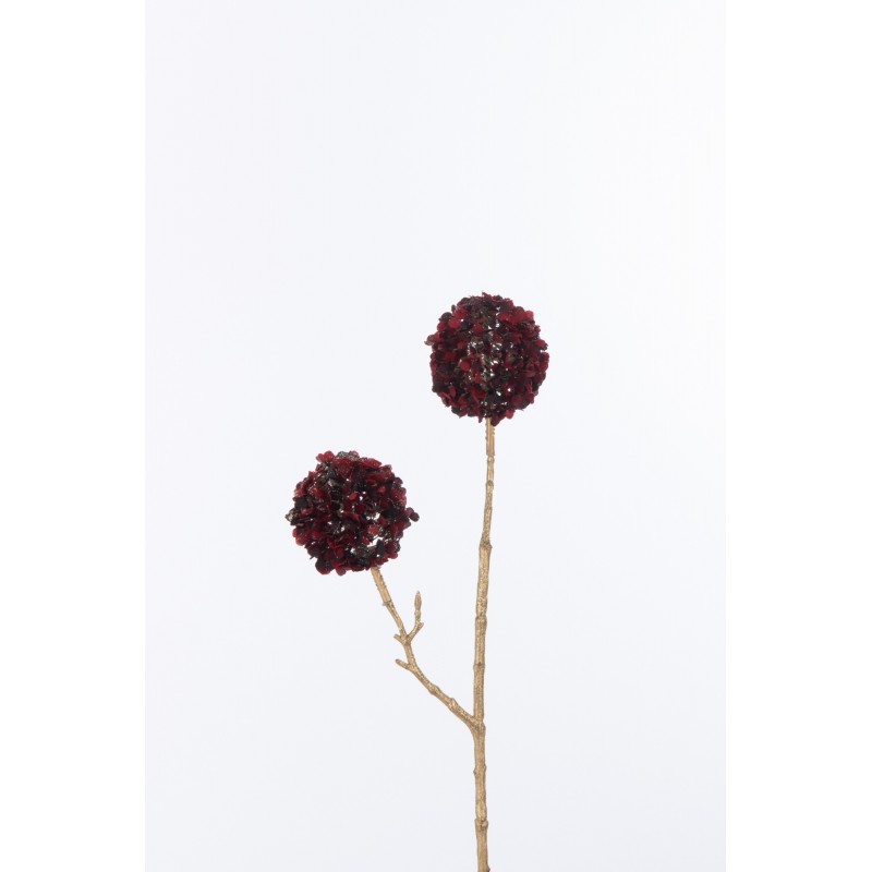 Rama de 2 flores de plástico rojo de 6x11x33 cm